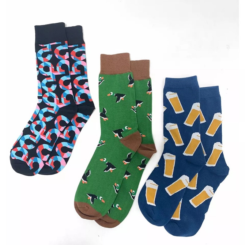 Fashion Coton peigné Personnaliser les chaussettes de robe de logo pour les hommes